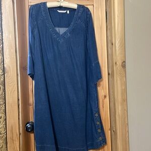 Blue Denim V-Neck dress